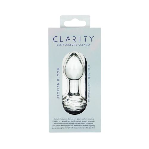 Clarity Utopian Bloom Glass Butt Plug from Nice 'n' Naughty