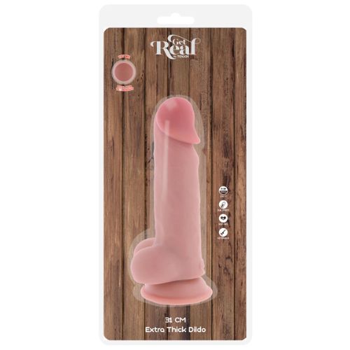 Get Real Deluxe Dual Density Thick Dildo TPE 17cm Light Skin Tone TPE from Nice 'n' Naughty