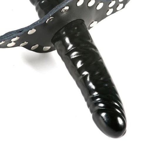 Honour Leather Double Penis Gag Black from Nice 'n' Naughty