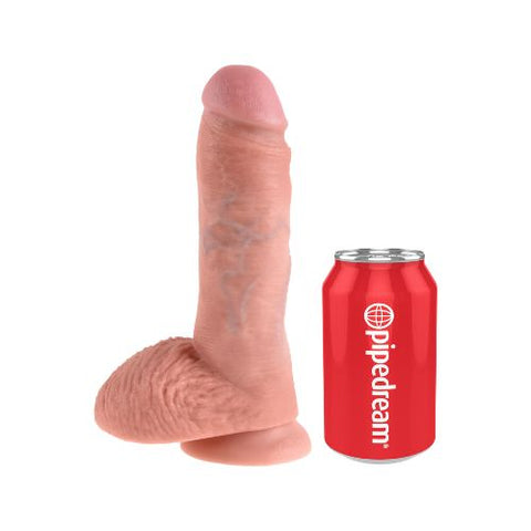 King Cock 8 Inch Dildo w Balls Light Skin Tone from Nice 'n' Naughty