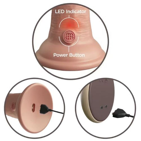 King Cock Elite Remote Control Vibrating Silicone Dual Density Dildo 9 Inch Light Skin Tone from Nice 'n' Naughty