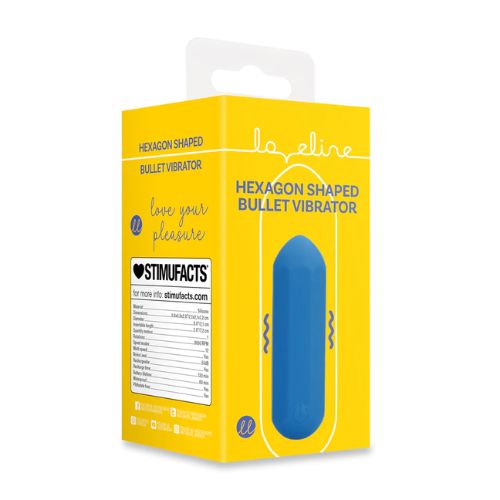 Loveline Hexagon Shaped Bullet Vibrator Jetset Blue from Nice 'n' Naughty