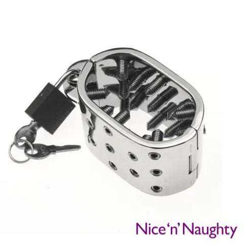 Nice 'n' Naughty Oval Ball Stretcher w Spikes Stainless Steel from Nice 'n' Naughty