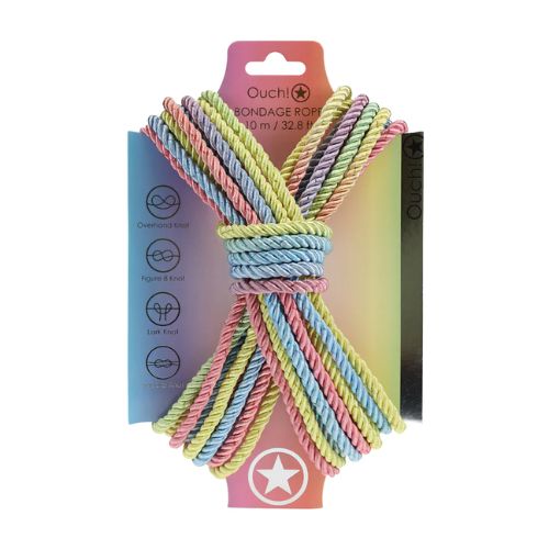 Ouch! Bondage Rope 10mt Multi Coloured from Nice 'n' Naughty