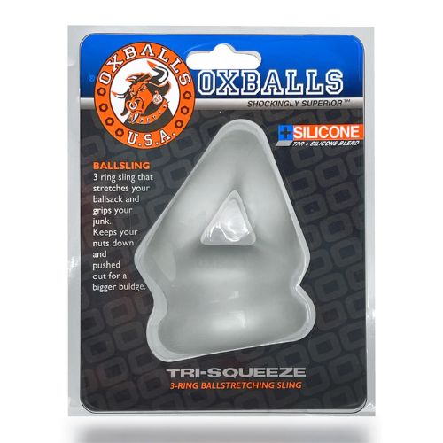 Oxballs Tri-Squeeze Cocksling Ball Stretcher Clear from Nice 'n' Naughty