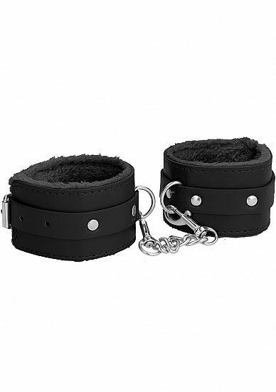 Ouch! Plush Leather Hand Cuffs